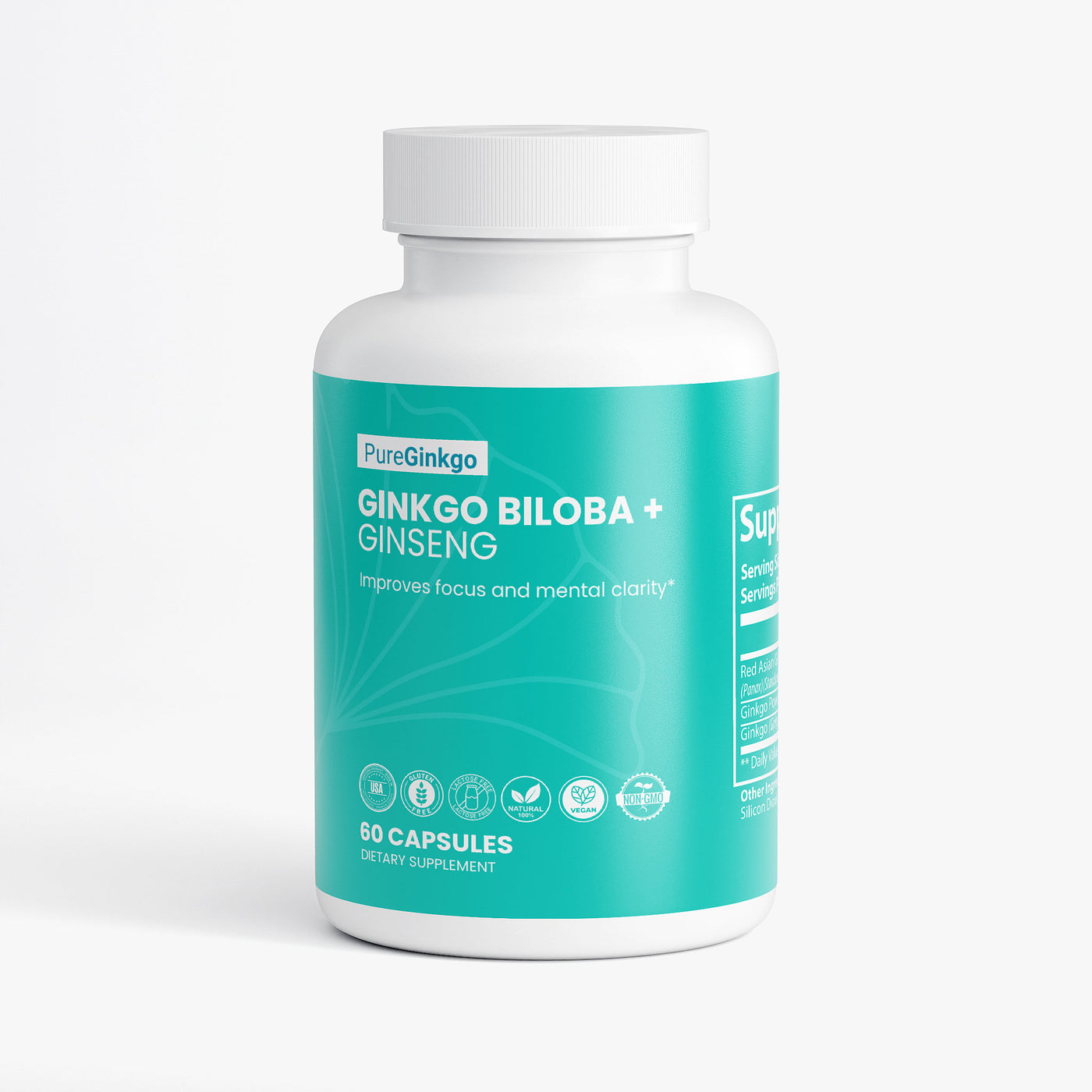 PureGinkgo – Ginkgo Biloba & Ginseng Supplement for Focus & Memory