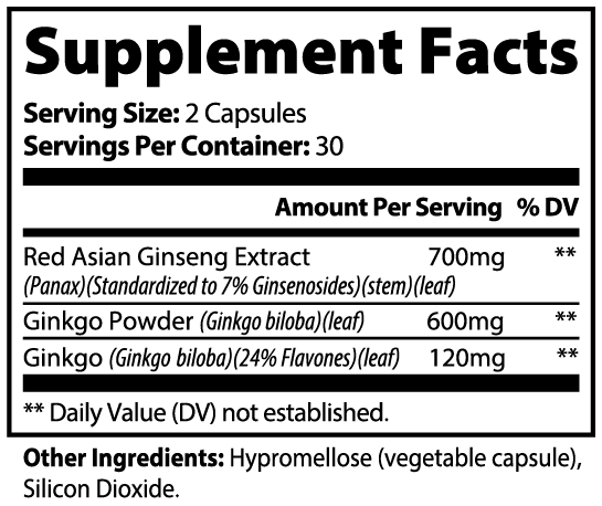PureGinkgo – Ginkgo Biloba & Ginseng Supplement for Focus & Memory